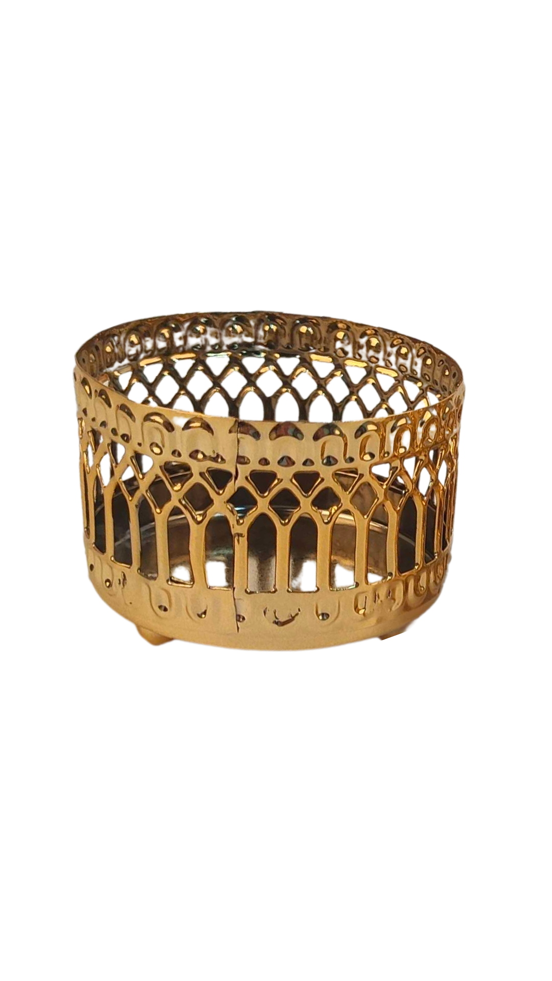 Laser Cut Metal Diya - Gold
