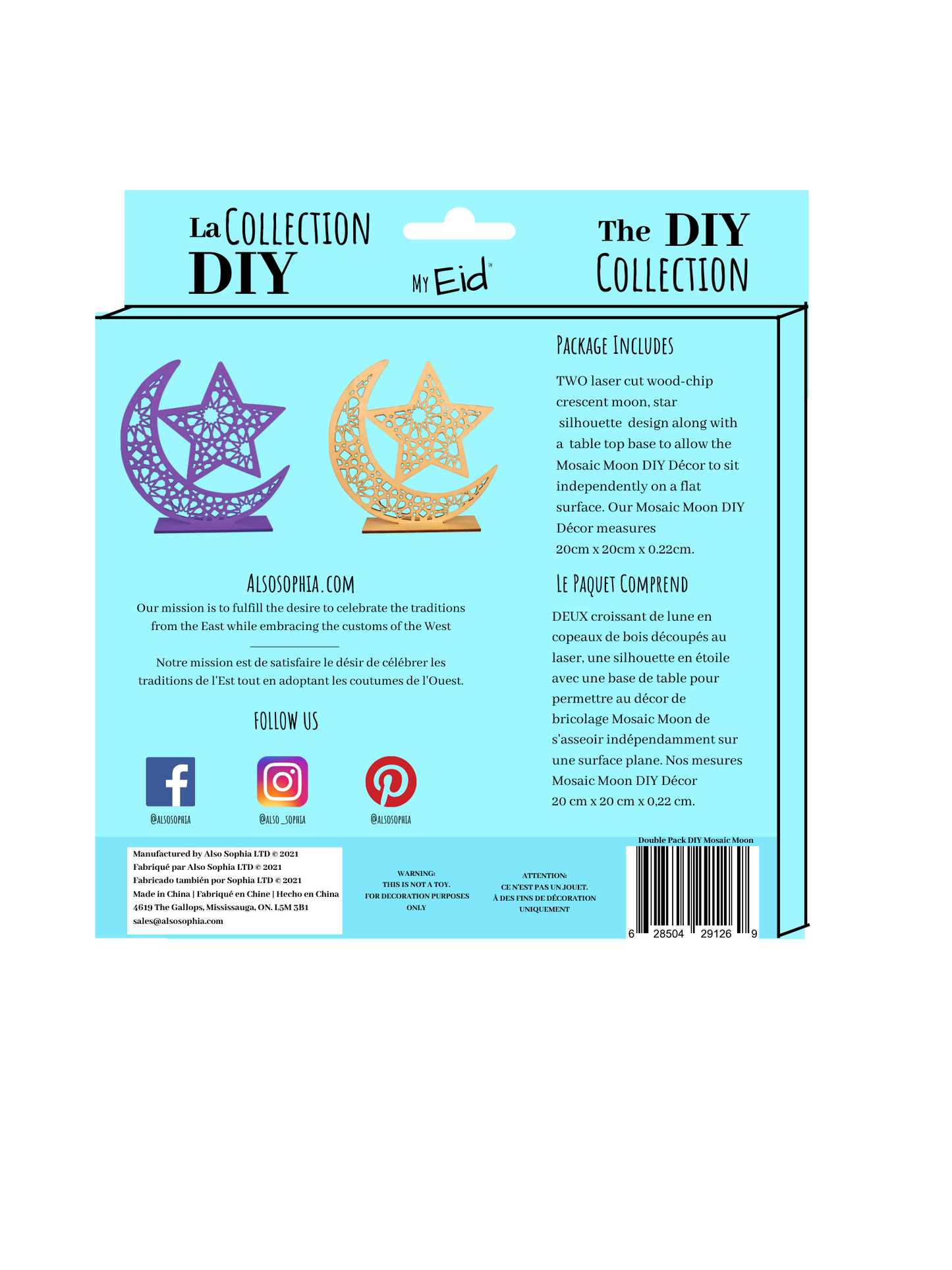 Double Pack: Mosaic Moon Table Decor