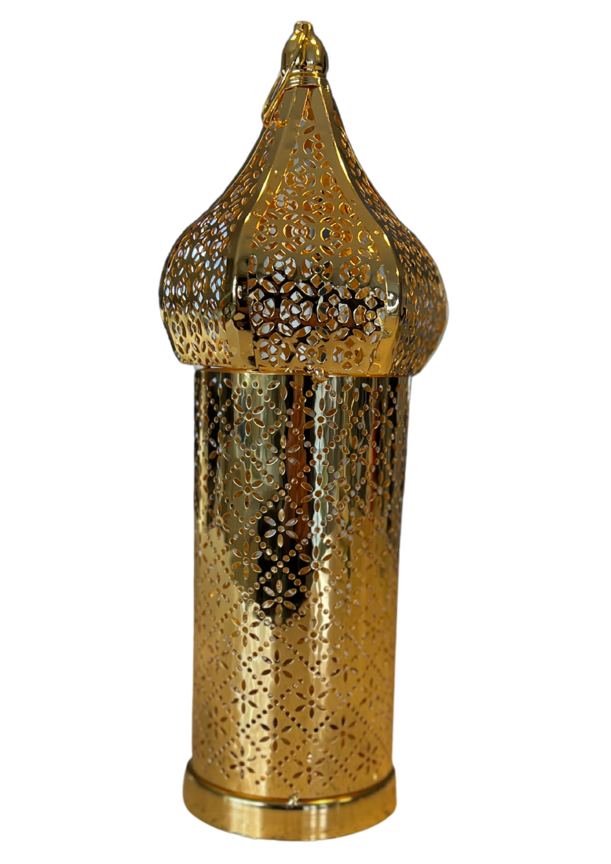 Medium Mosaic Lantern - Gold with LED Light and Battery Operated