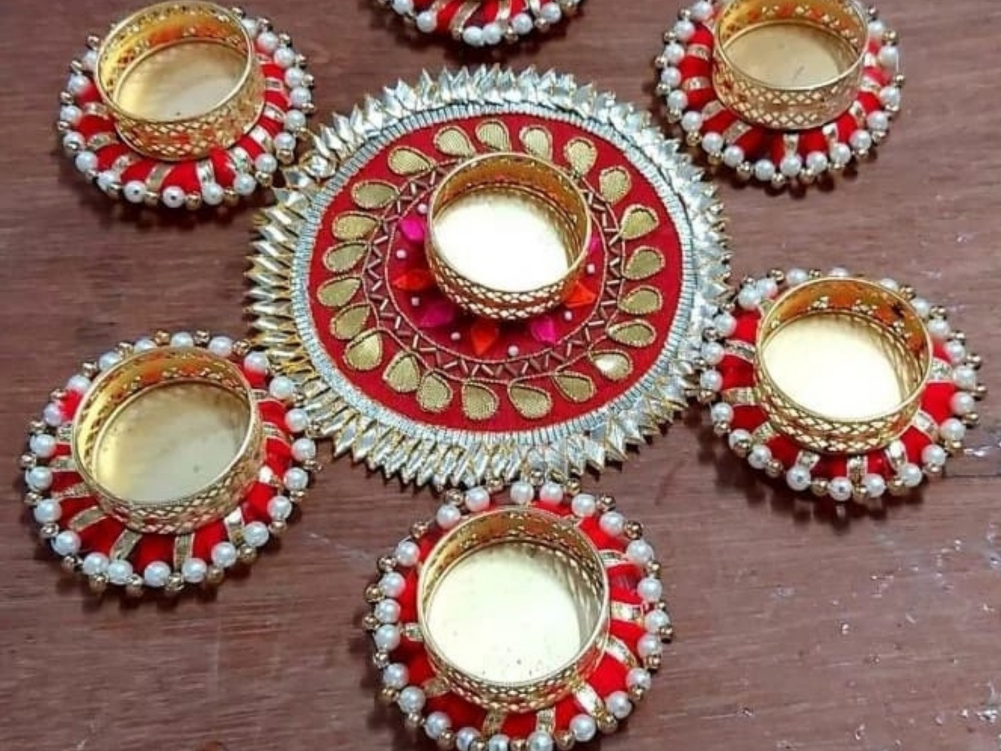 Radiant Diwali Delight: Tea Light & Rangoli Set