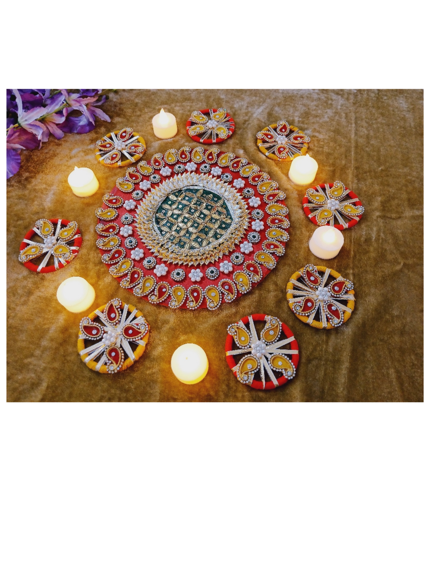 Vibrant Handcrafted Rangoli Set - 7 Pieces