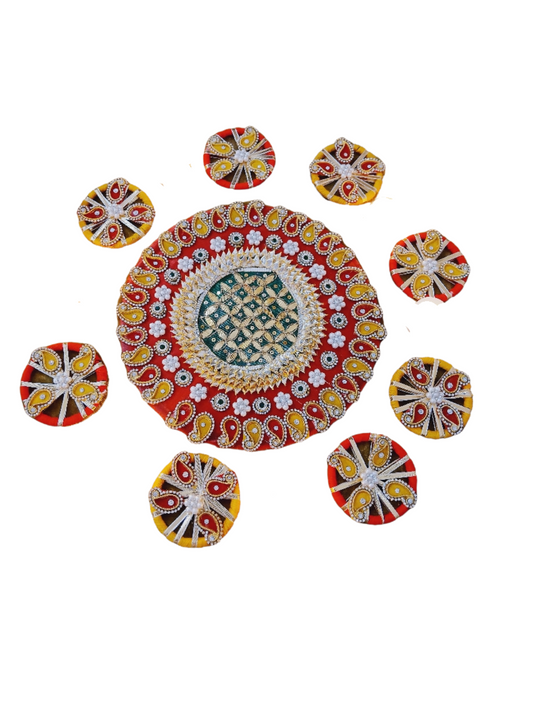 Vibrant Handcrafted Rangoli Set - 7 Pieces