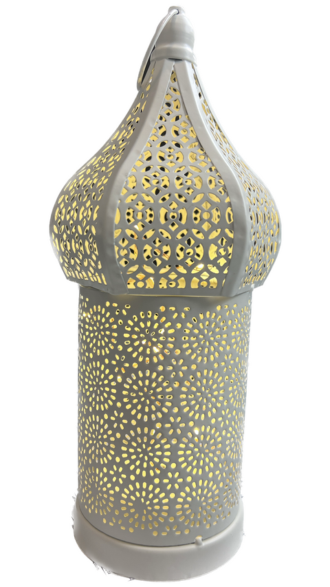 White Rangoli Pattern Lantern