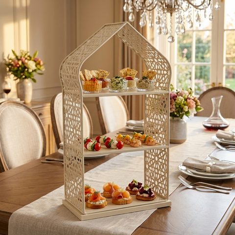White Mosaic Food Display