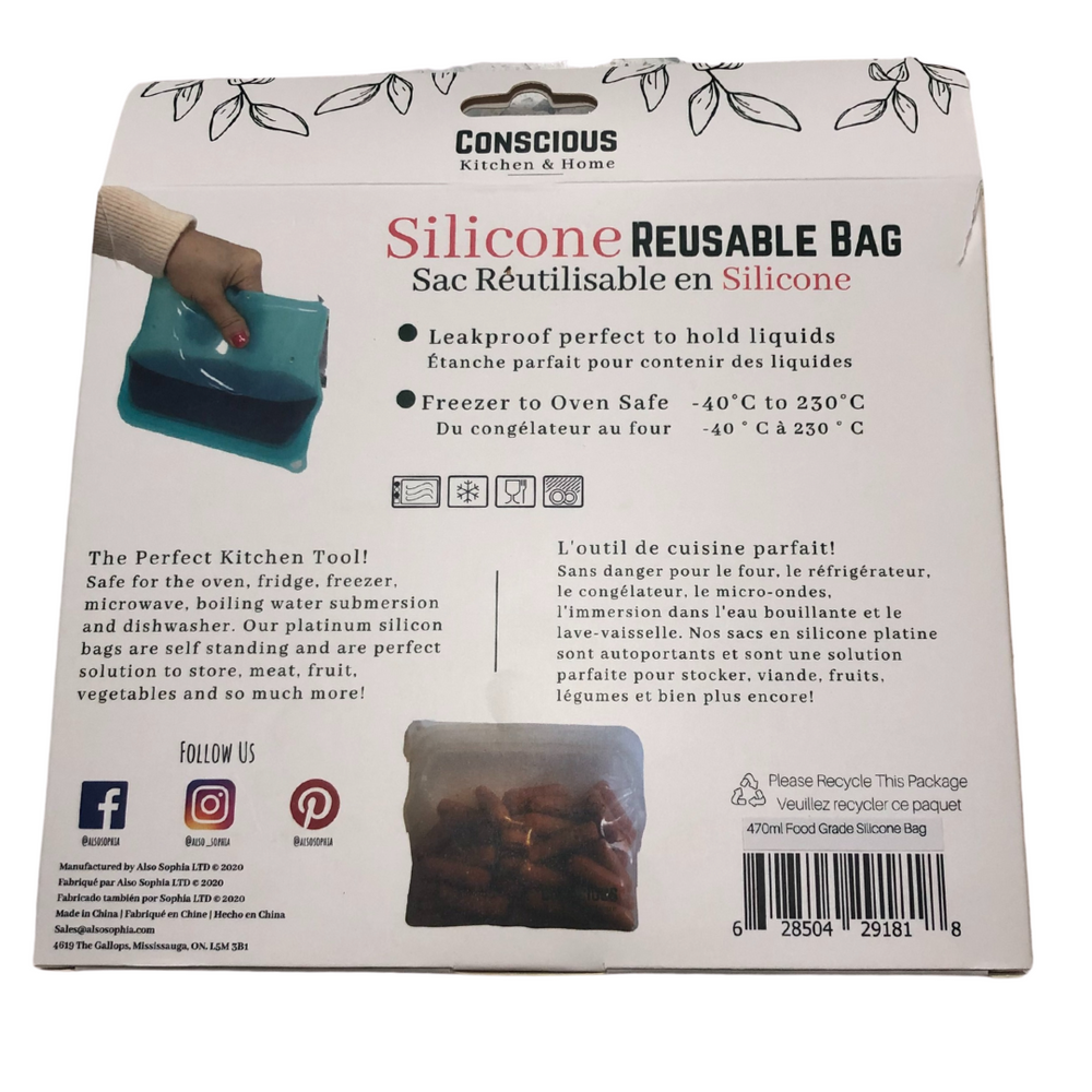 Clear Platinum Silicone Bag - Size Medium 470ml
