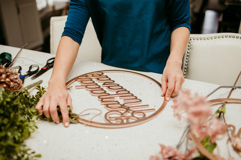 Ramadan Mubarak Door Decor in Rose Gold