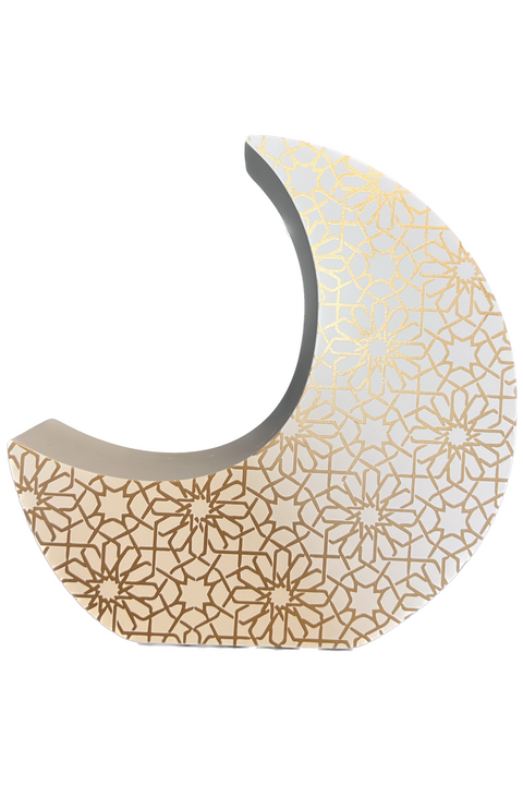 Crescent Moon Charity (Sadaqah) Coin Bank - White and Rose Gold