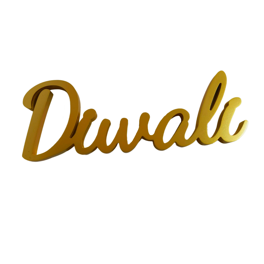 Traditional Gold Diwali Table Sign
