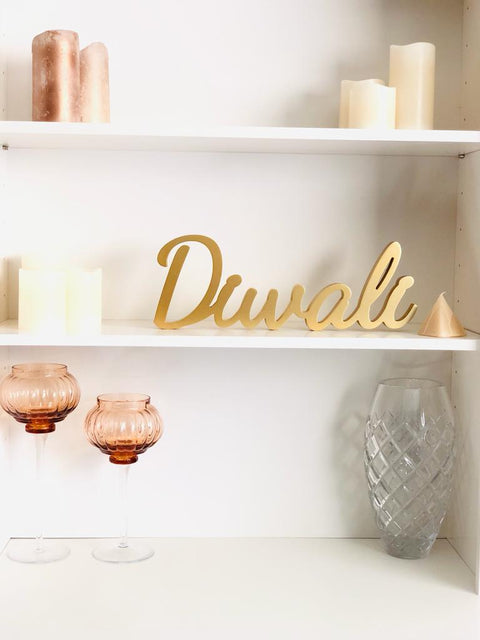 Traditional Gold Diwali Table Sign