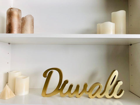 Traditional Gold Diwali Table Sign