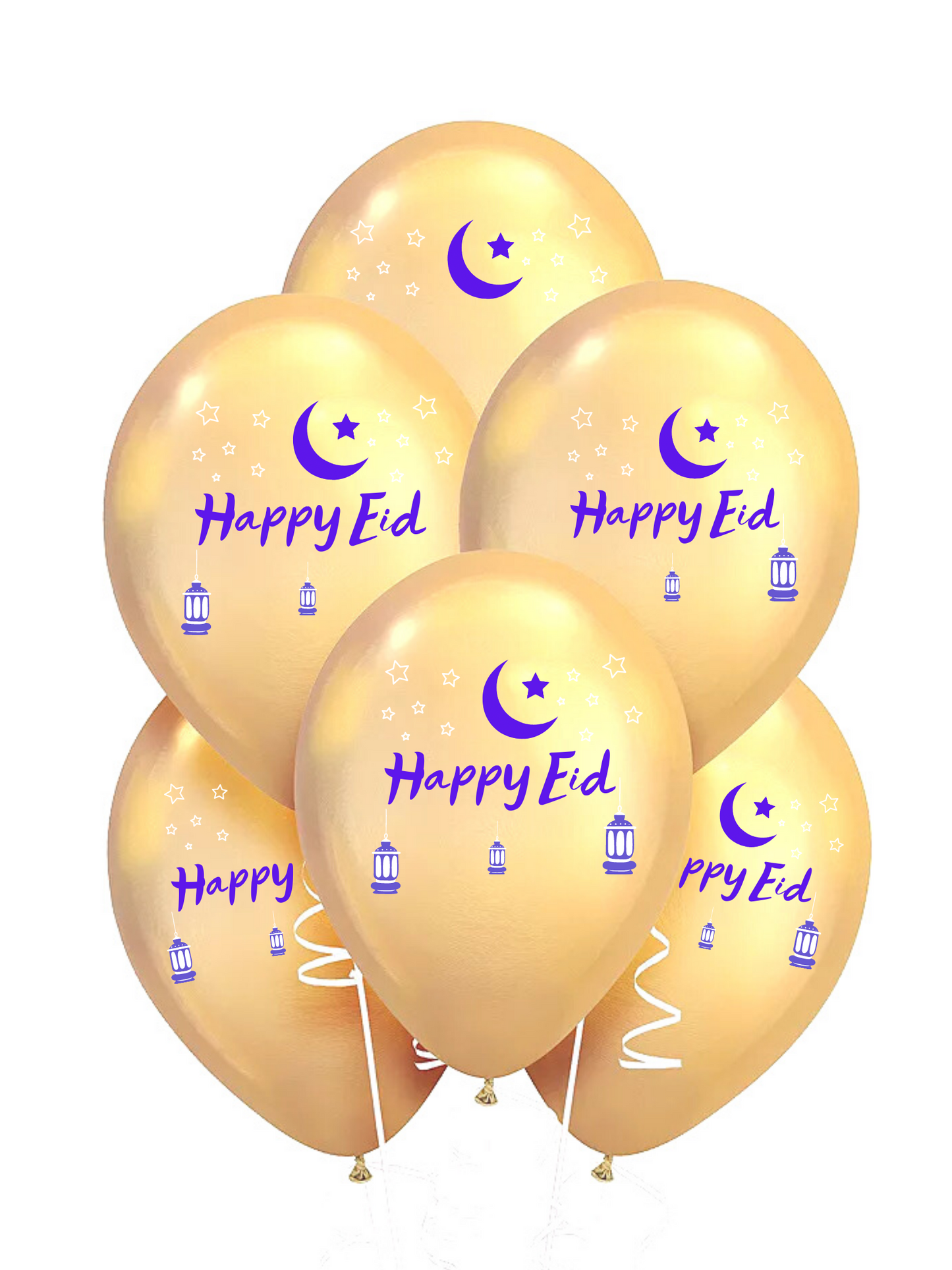 Happy Eid Balloons - 10,  Twelve Inch balloons per package