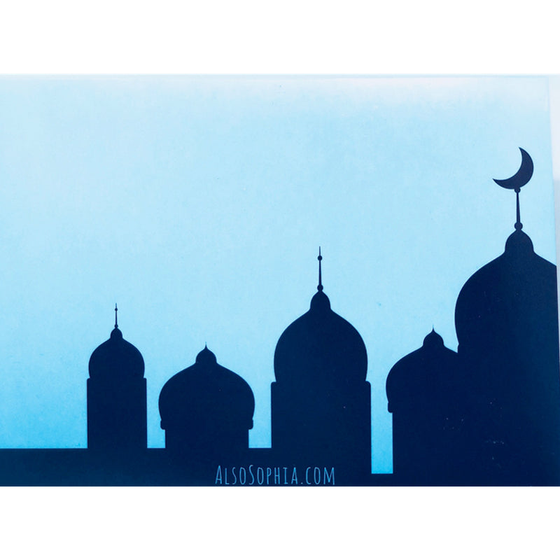 3 Pack of Blue Sky Eid Mubarak Greeting Cards