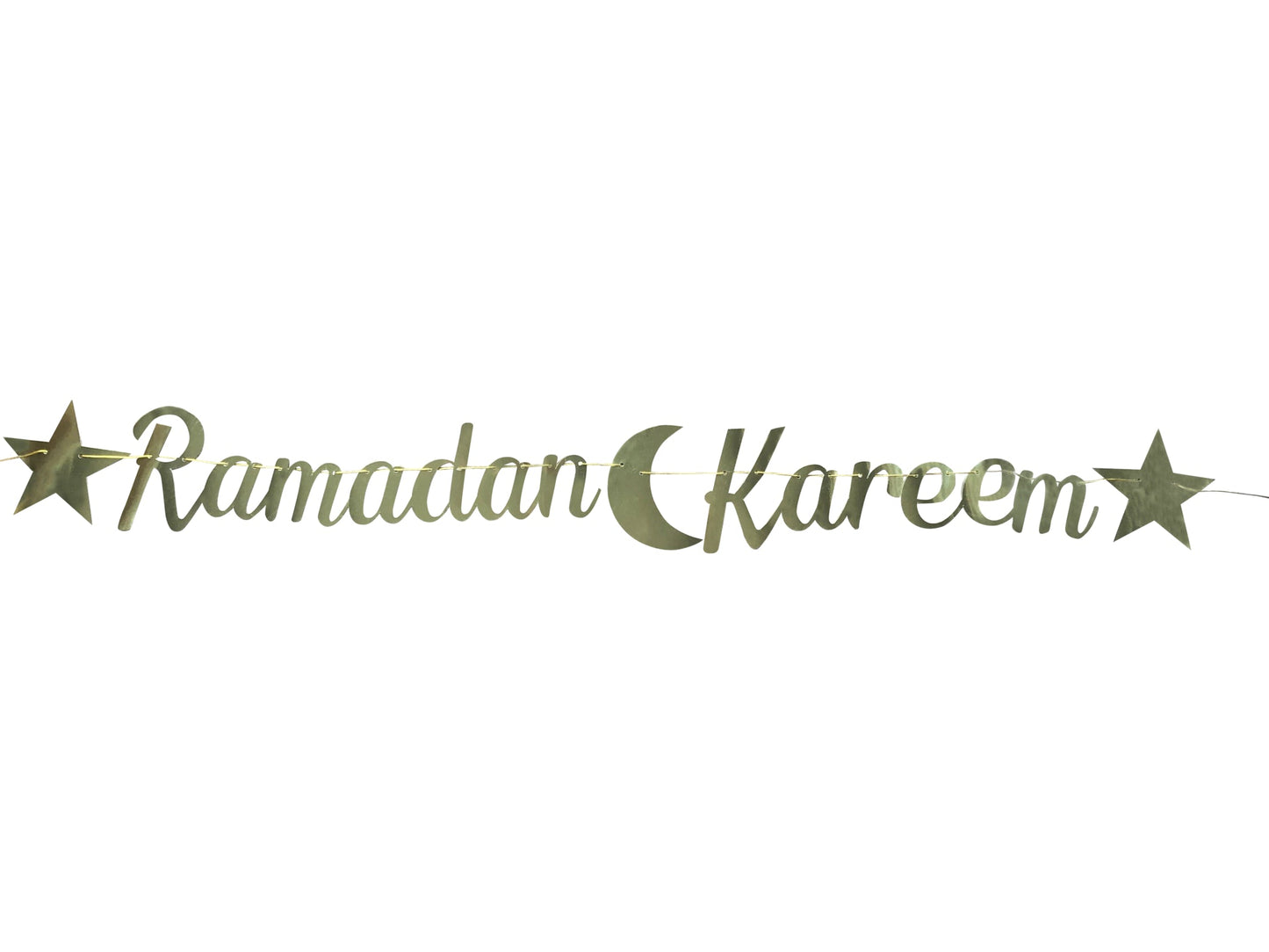 Gold Cursive Eid Mubarak and Ramadan Kareem Banner - UAE