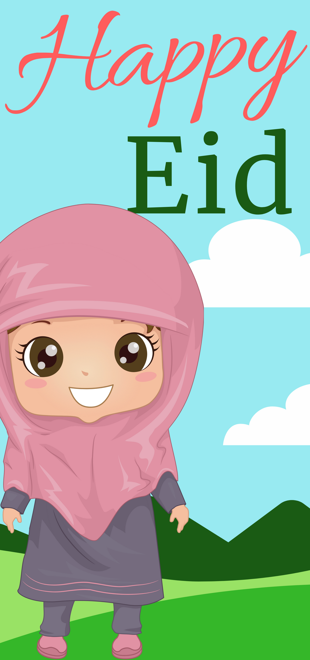 10 Pack of The Little Girl Happy Eid Money Envelope