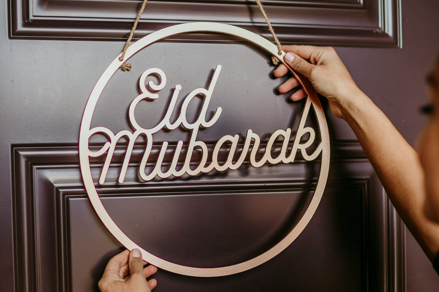 Eid Mubarak Door Decor in Rose Gold