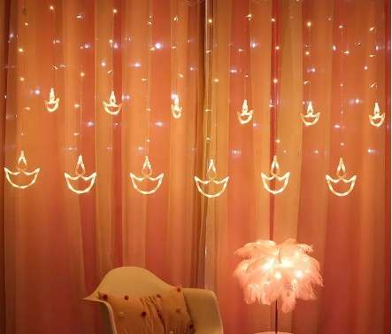 Diya Curtain Lights